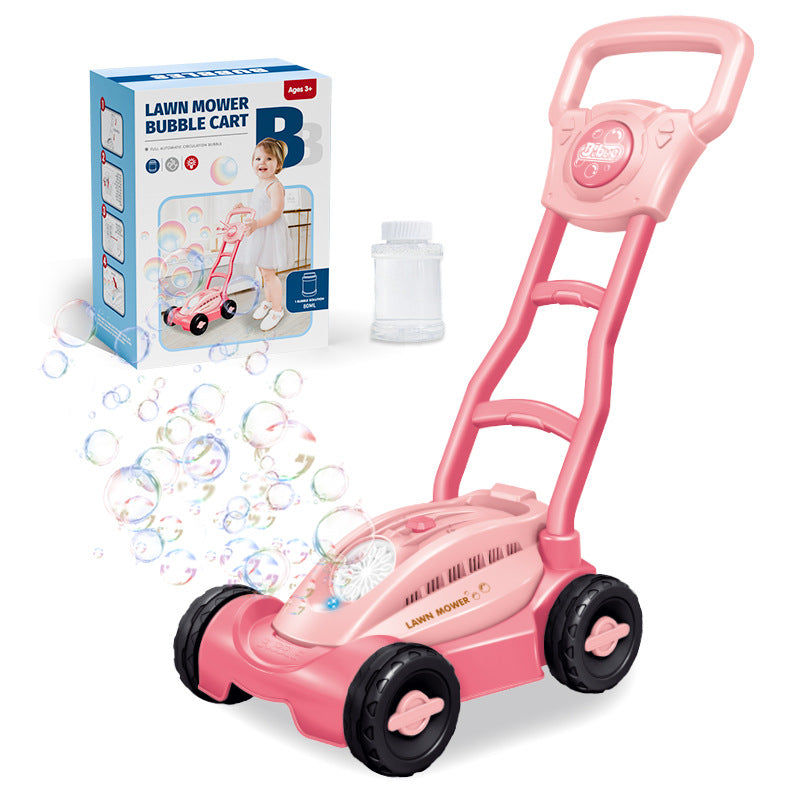 Kids Bubble Lawn Mower Toy – Push Along Outdoor Bubble Blower
