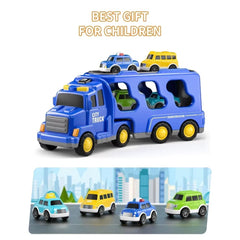 5-in-1 Carrier Truck Set - Engineering/Fire/Police Vehicle Set