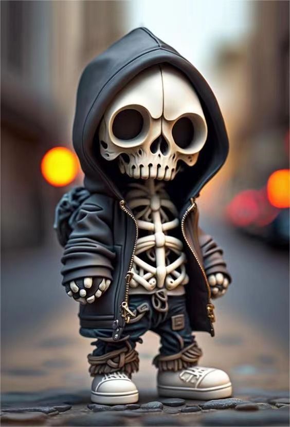 Skeleton figurine on a shelf