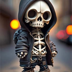 Skeleton figurine on a shelf