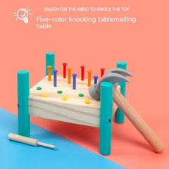 Montessori Hammer & Peg Toy – Wooden Tap Tap Bench for Fine Motor Skills
