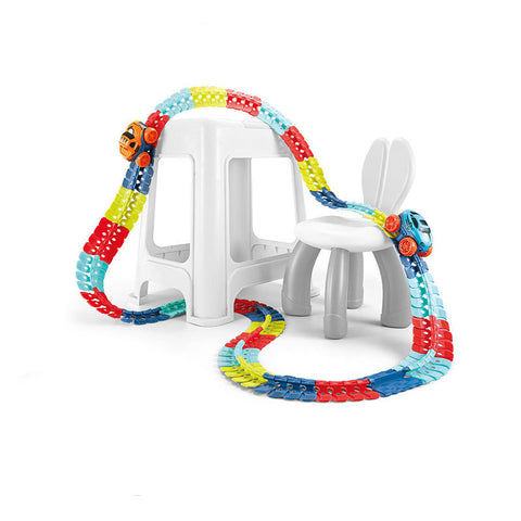 Magnetic Race Track Set for Kids with Self-Driving Car – 30 Flexible Pieces for Endless Creative Layouts 1