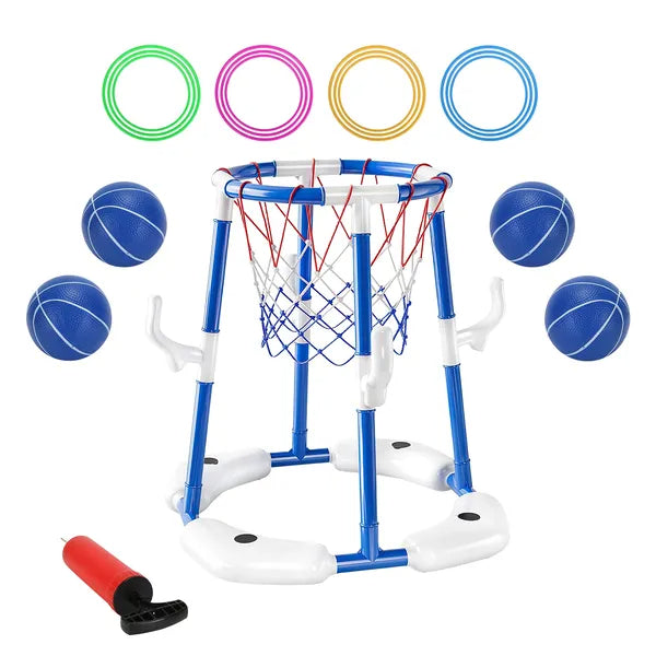 Pool Basketball Hoop Game Set – Floating Water Basketball for Kids & Family