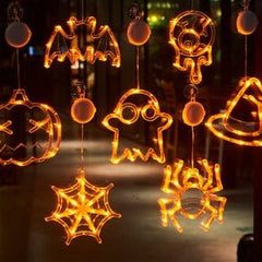 Set of seven Halloween window lights