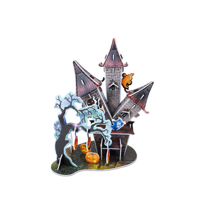 3D Halloween card model puzzles
