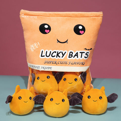 Bat cushion in warm orange