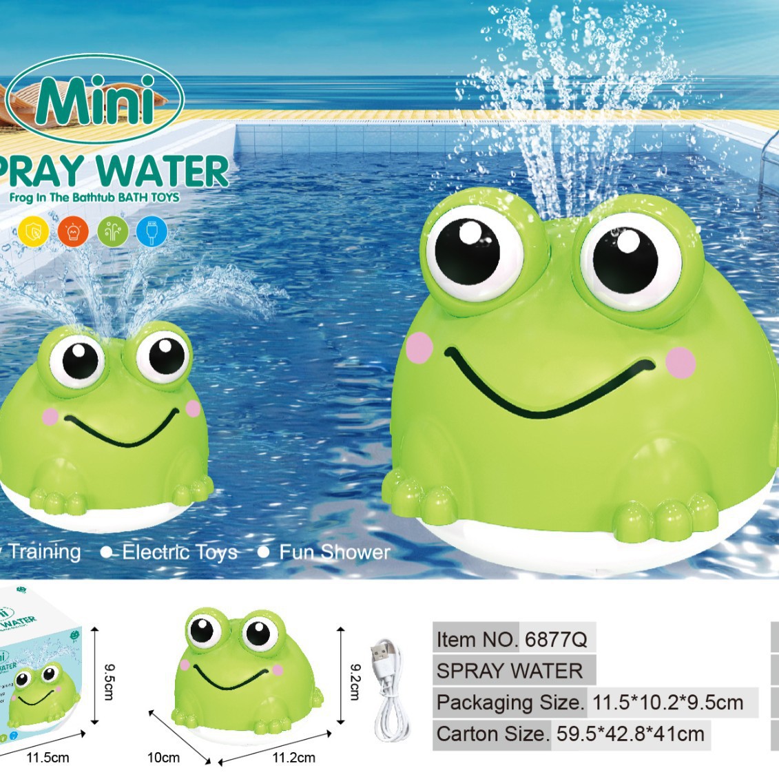Splashy Frog Fountain – Baby Bath Water Sprinkler Toy