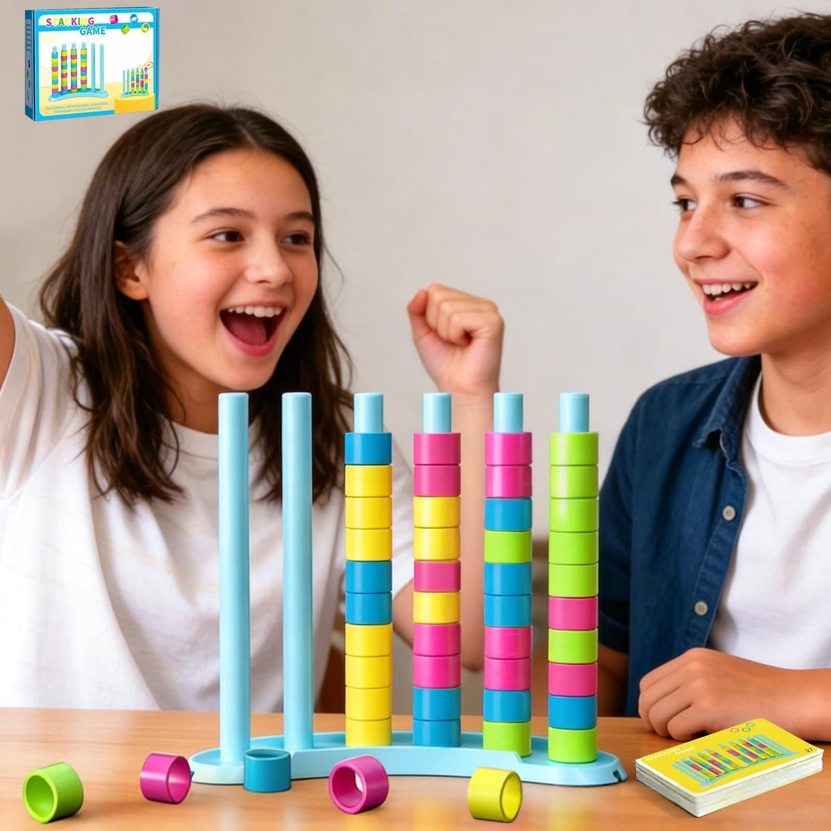 Rainbow Ring Sorter – Montessori Counting & Stacking Puzzle