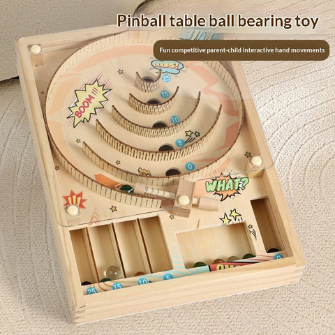 Kids Wooden Pinball Game – Montessori Marble Arcade Toy for Parties & Play