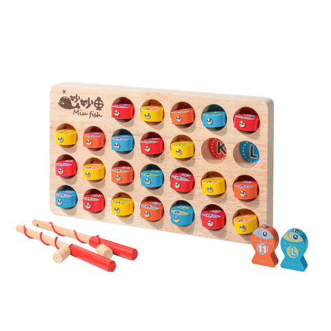 Wooden letter fishing game standard board