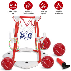 Pool Basketball Hoop Game Set – Floating Water Basketball for Kids & Family