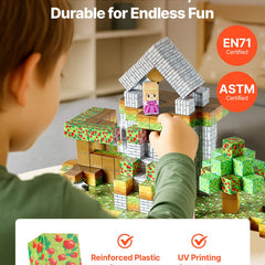 Montessori Forest Fortress Magnetic Building 150pc Blocks