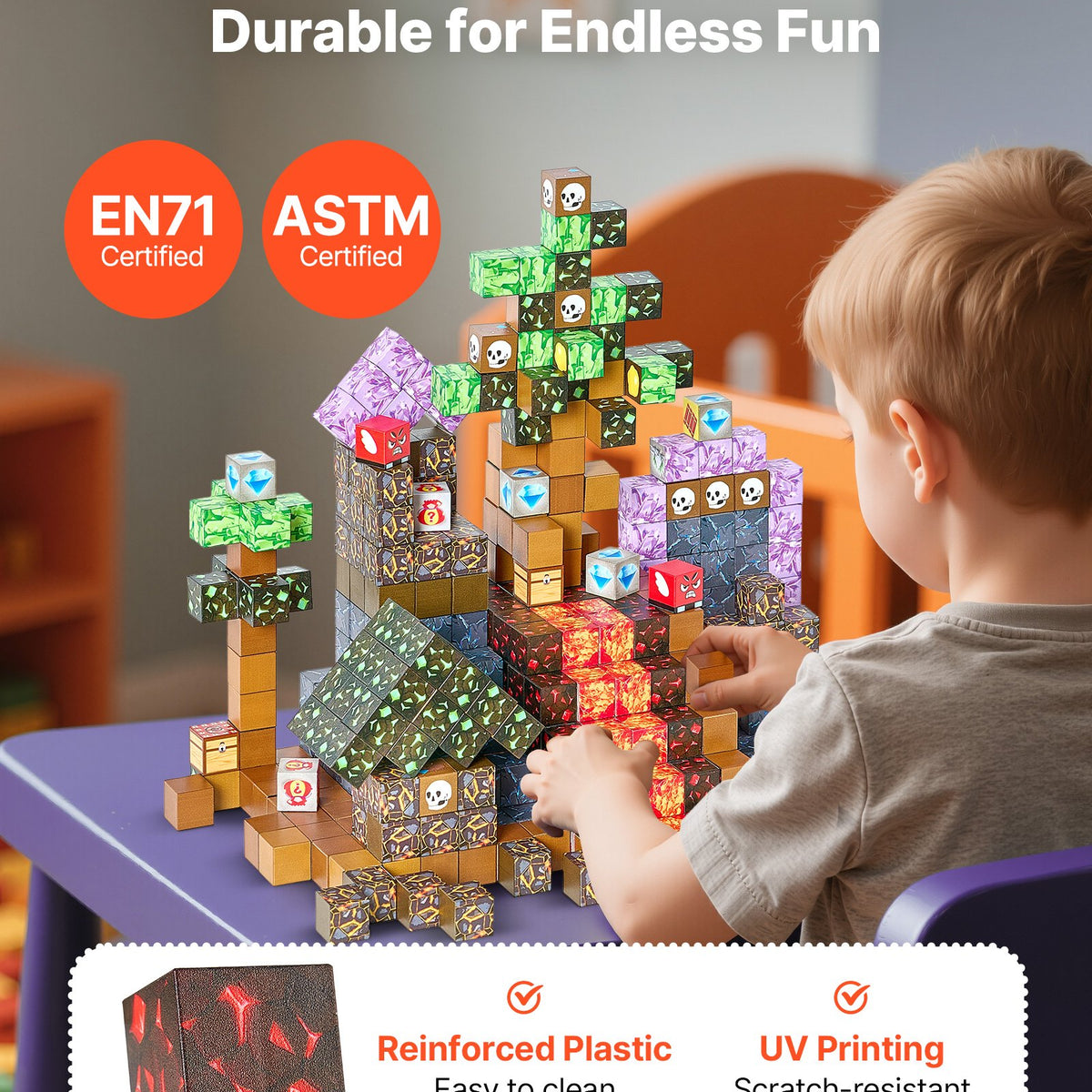 Montessori Lava Dominion Magnetic Building 150pc Blocks