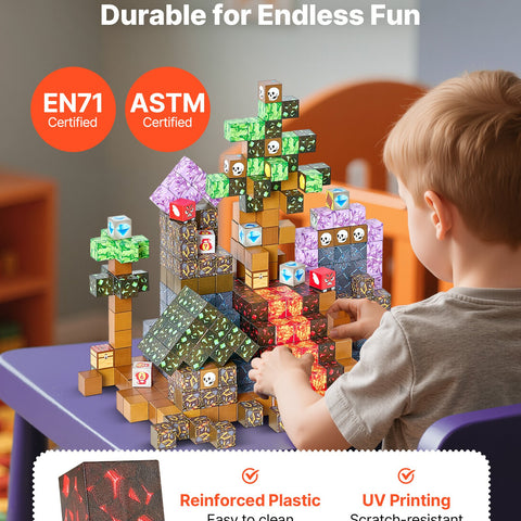 Montessori Lava Dominion Magnetic Building 150pc Blocks