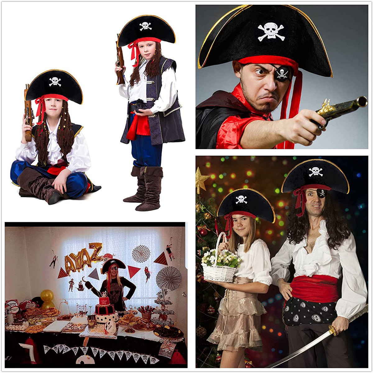 Pirate captain hat front view