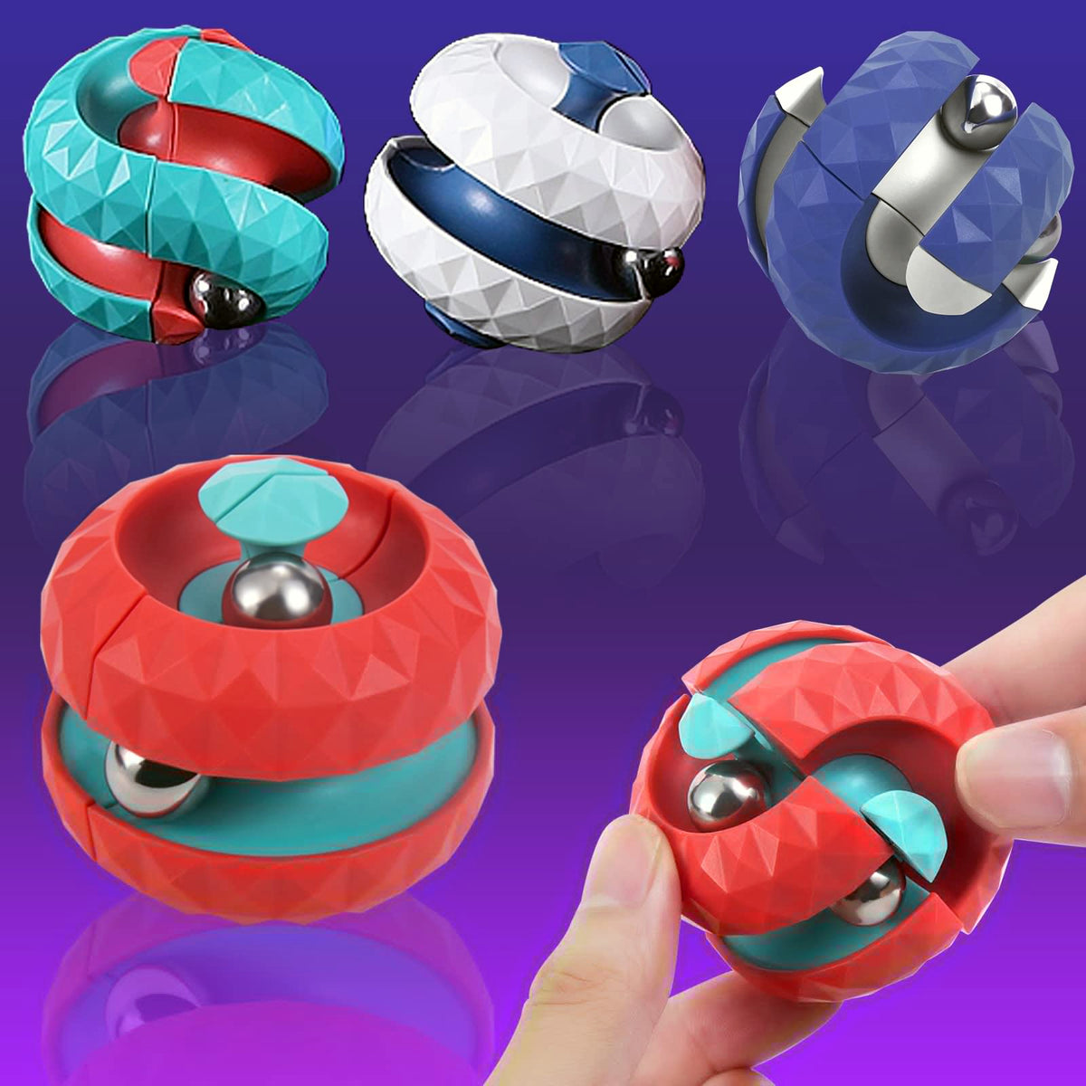 Gyro Ball Fidget Spinner – Rolling Metal Ball Sensory Toy for Stress Relief