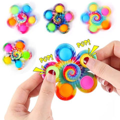 Pop It Fidget Spinner Set – 4 Pack Sensory Stress Relief Toys for Kids