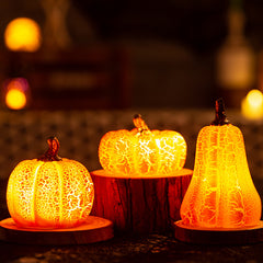 Pumpkin lantern on a porch step