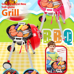 Kids BBQ Grill Play Set – Toy Barbecue Kitchen Cooking Set with Accessories