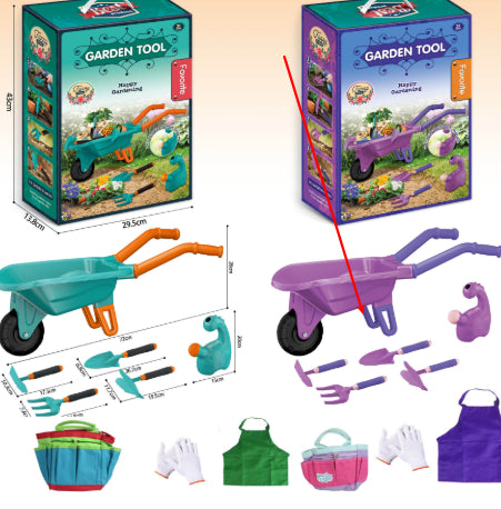 Kids Garden Wheelbarrow Set – Outdoor Gardening Toy Kit with Tools