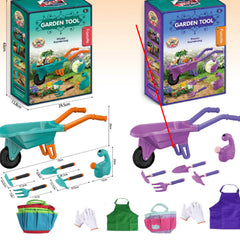 Kids Garden Wheelbarrow Set – Outdoor Gardening Toy Kit with Tools