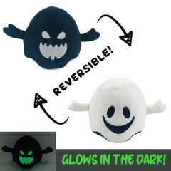 Reversible ghost and pumpkin flip plush toy
