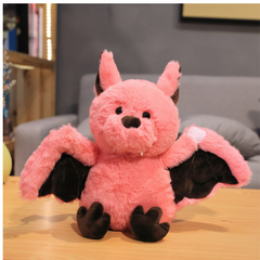 Fluffy bat plush in pink