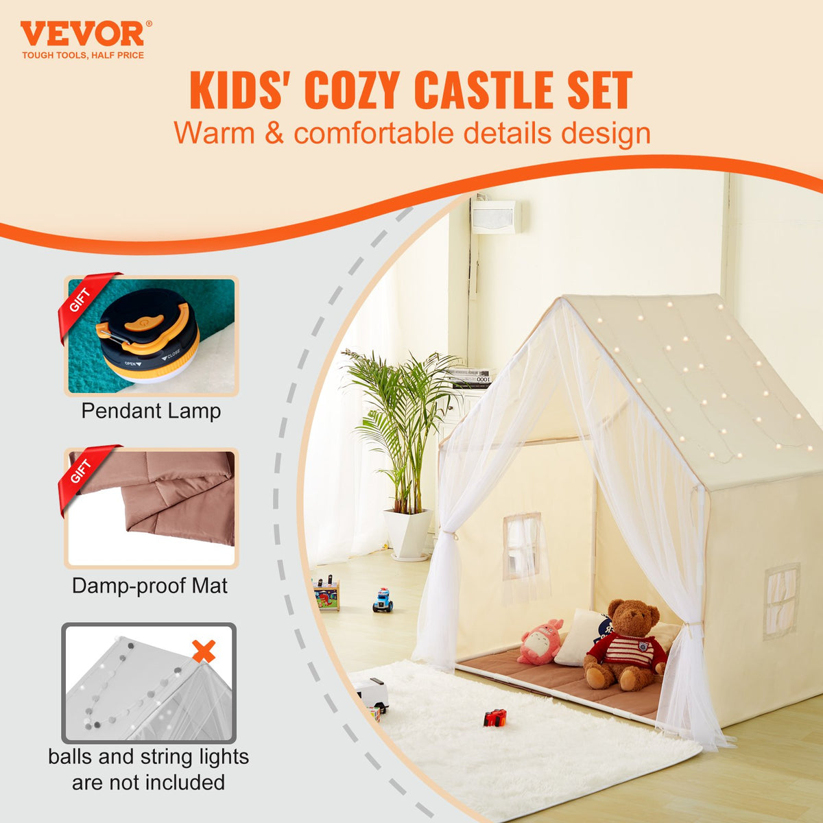 Kids yurt play tent assembled