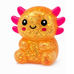 Axolotl Glitter Squishy Orange