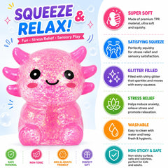 Axolotl Glitter Squishy