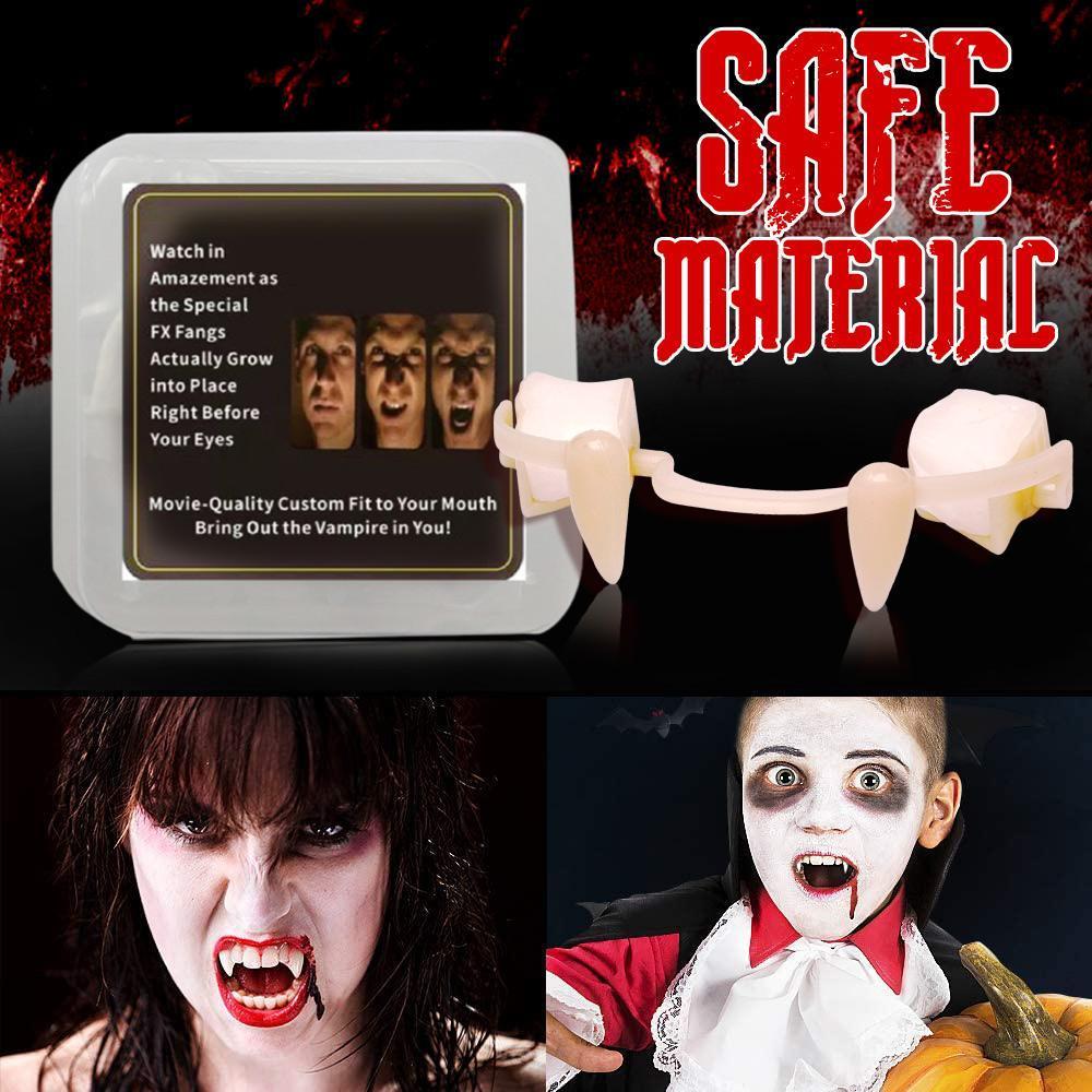 Vampire fangs in plastic storage case