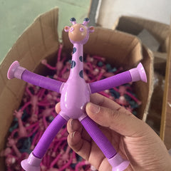 Stretchy Giraffe Fidget Toy – Suction Cup Sensory Tubes for Stress Relief
