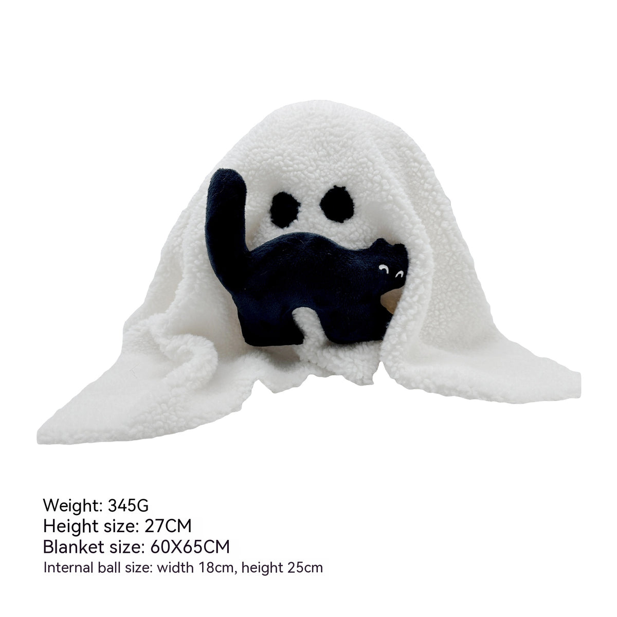 Ghost plush holding ghost cat