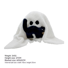 Ghost plush holding ghost cat
