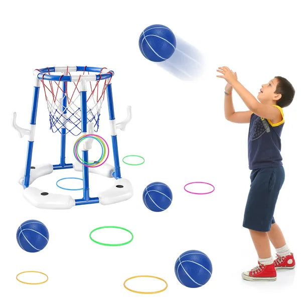Pool Basketball Hoop Game Set – Floating Water Basketball for Kids & Family