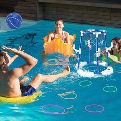 Pool Basketball Hoop Game Set – Floating Water Basketball for Kids & Family
