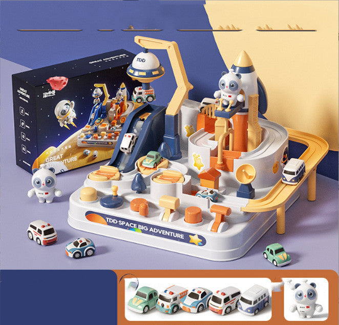 Space Adventure Car Track Toy – Kids Interactive Race Track Playset with Cars