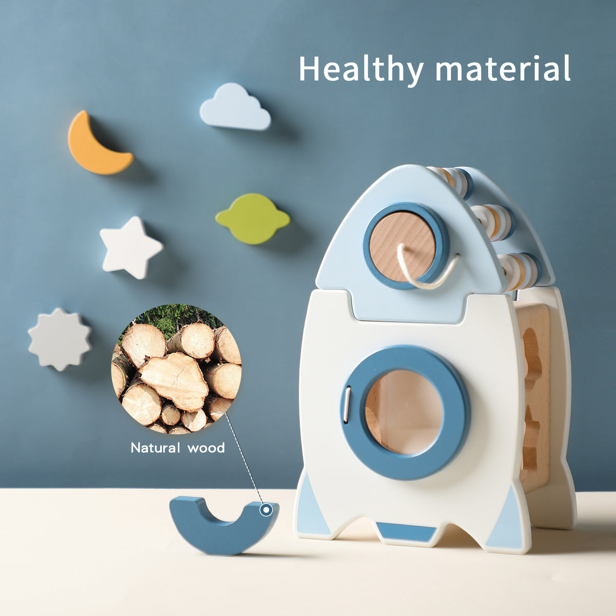 Montessori Wooden Rocket Set