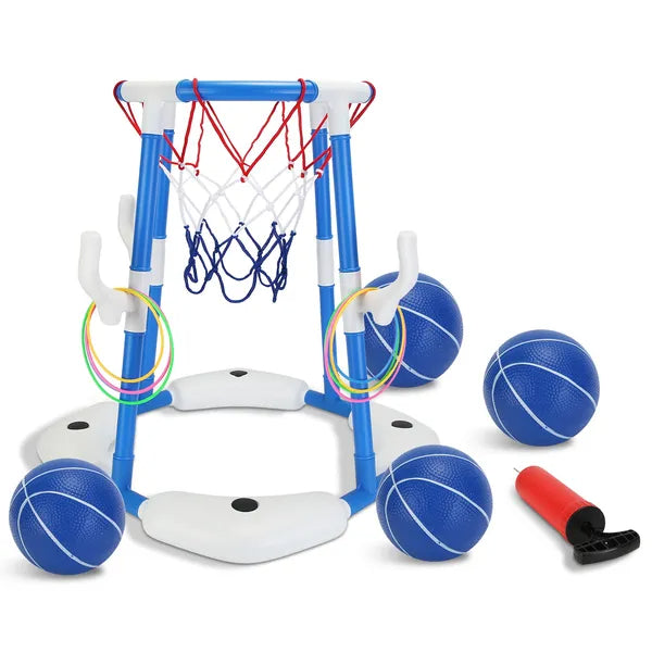 Pool Basketball Hoop Game Set – Floating Water Basketball for Kids & Family