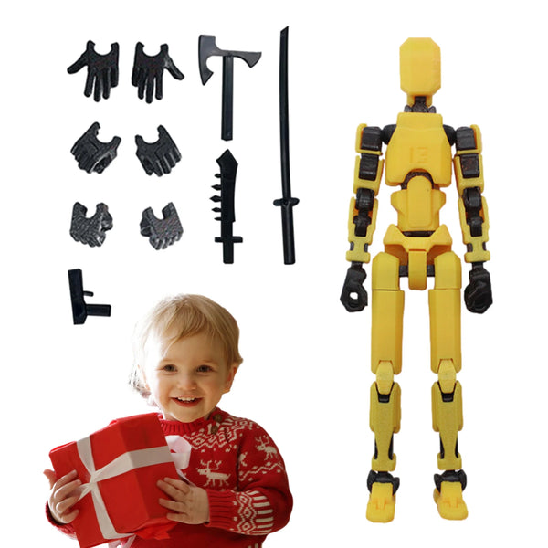 Articulated 3D Printed Action Figure with Accessories - Flexible Poseable Design, Durable ABS Material, 5.39 Inches 1