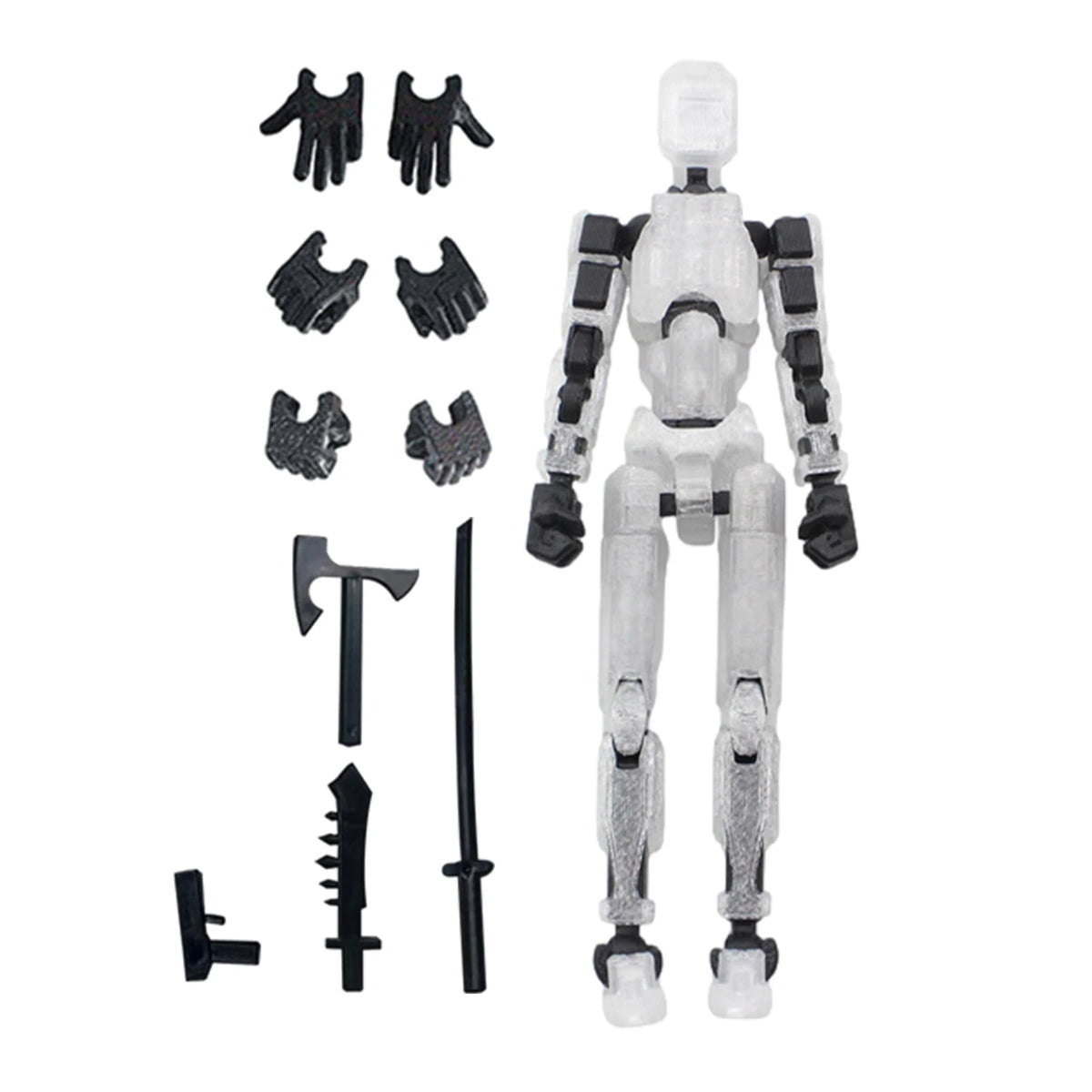 Articulated 3D Printed Action Figure with Accessories - Flexible Poseable Design, Durable ABS Material, 5.39 Inches 10