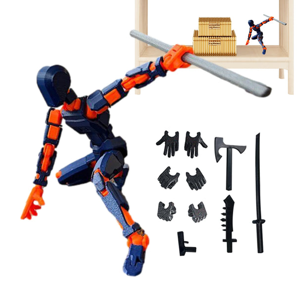Articulated 3D Printed Action Figure with Accessories - Flexible Poseable Design, Durable ABS Material, 5.39 Inches 11