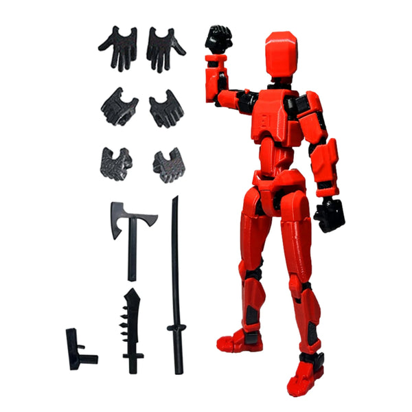 Articulated 3D Printed Action Figure with Accessories - Flexible Poseable Design, Durable ABS Material, 5.39 Inches 12