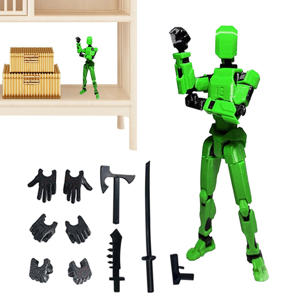 Articulated 3D Printed Action Figure with Accessories - Flexible Poseable Design, Durable ABS Material, 5.39 Inches 4