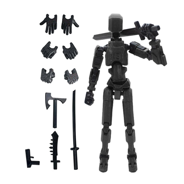 Articulated 3D Printed Action Figure with Accessories - Flexible Poseable Design, Durable ABS Material, 5.39 Inches 6