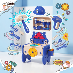 Montessori Kids Tool Box Set – DIY Building Toy Kit with 200+ Pieces