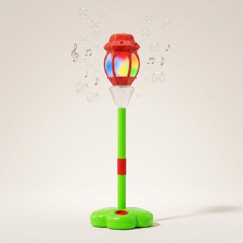 BubbleGlow Street Lamp – Musical Bubble Machine for Kids