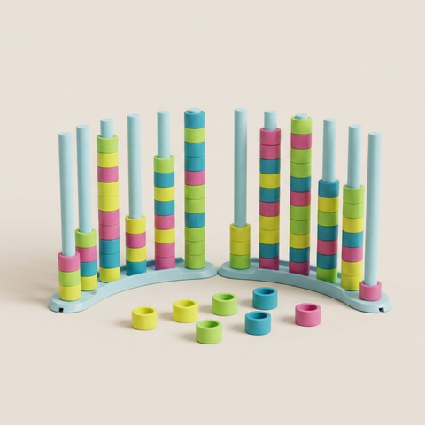 Rainbow Ring Sorter – Montessori Counting & Stacking Puzzle