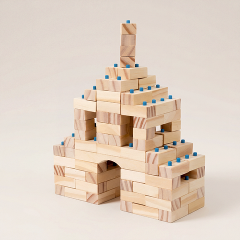 Montessori Wooden Building Blocks Set – Creative Construction Toy for Kids