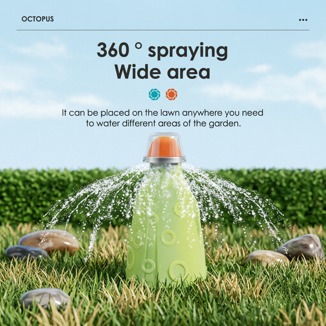 Octo Rocket Splash Sprinkler – Backyard Water Fountain Toy